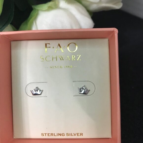 2-Pair FAO Schwarz Sterling Silver Post Earrings – Gift Boxed • New • Small Stud - Picture 4 of 9